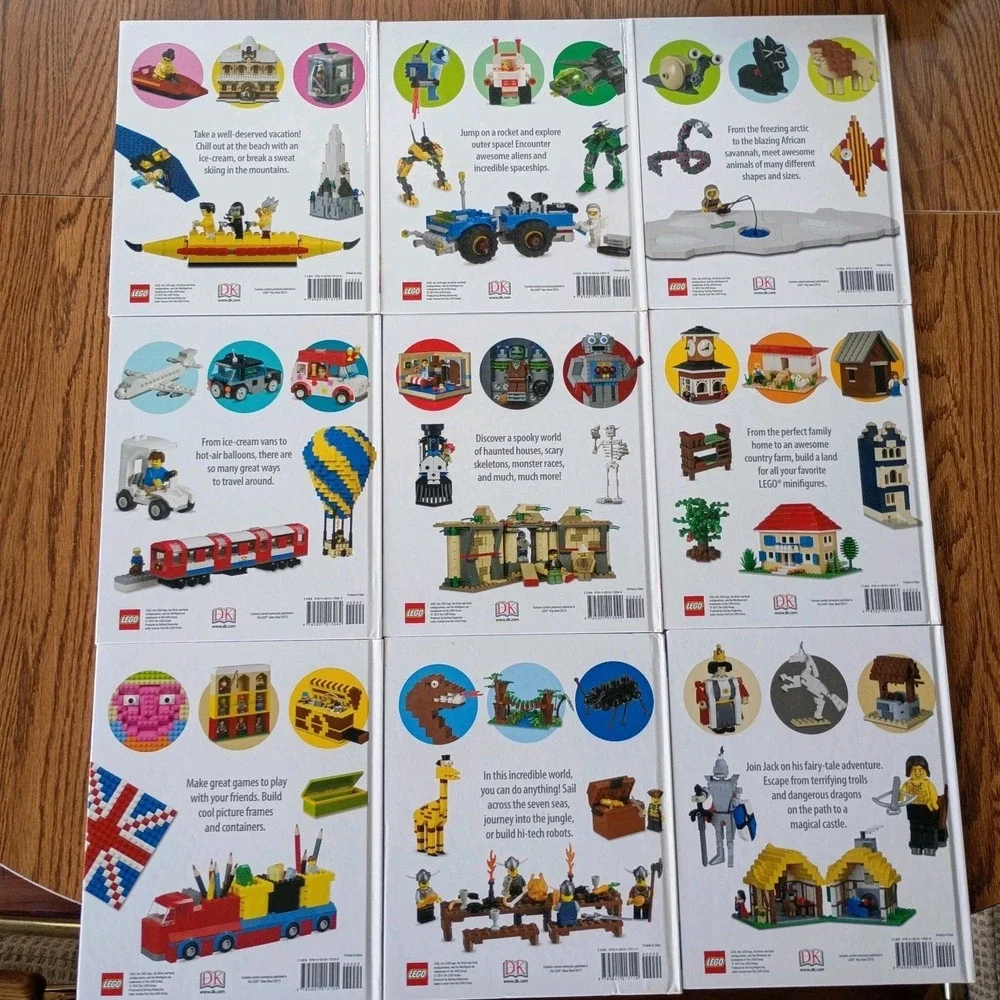 LEGO Book Lot (9) Spooky Nightmares, Amazing Animals, Awesome Vacations and More